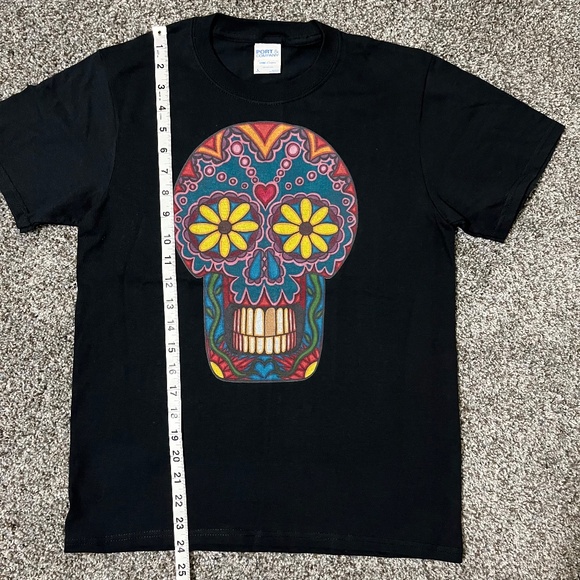Gold Tooth Originals "DAISY  Eyes" Skull Art Women's T-shirt, Size L; NWOT - Picture 5 of 10